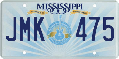 MS license plate JMK475