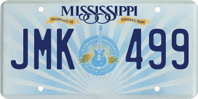 MS license plate JMK499