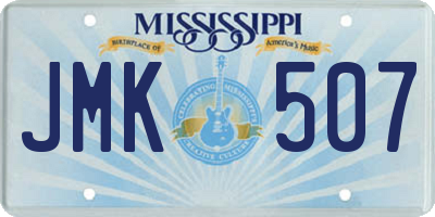 MS license plate JMK507