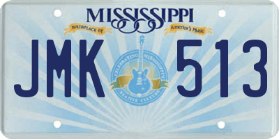 MS license plate JMK513