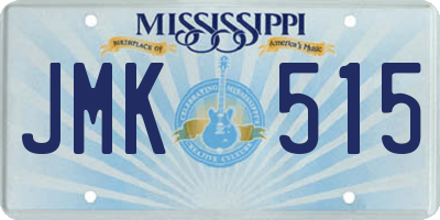 MS license plate JMK515