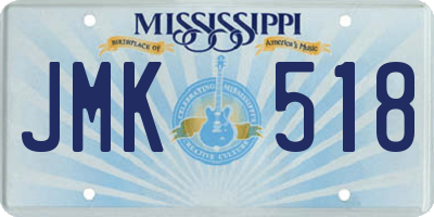 MS license plate JMK518