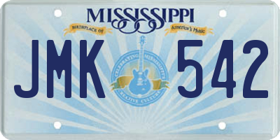 MS license plate JMK542