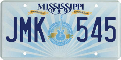 MS license plate JMK545