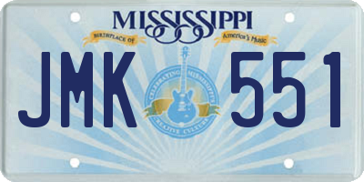 MS license plate JMK551
