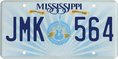 MS license plate JMK564
