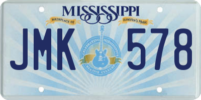 MS license plate JMK578