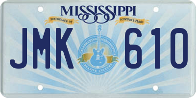MS license plate JMK610