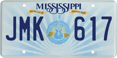 MS license plate JMK617