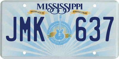 MS license plate JMK637