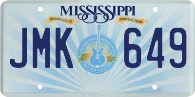 MS license plate JMK649