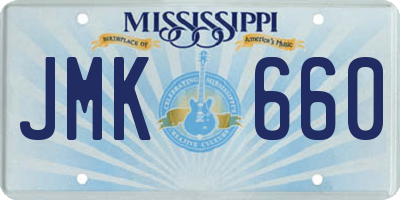 MS license plate JMK660
