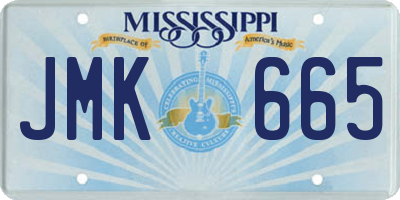 MS license plate JMK665