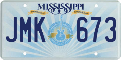 MS license plate JMK673