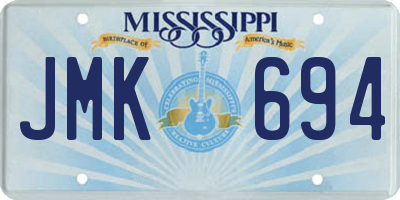 MS license plate JMK694