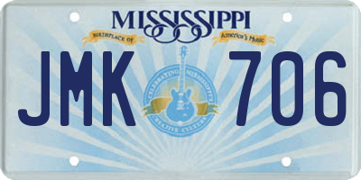 MS license plate JMK706