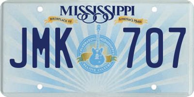 MS license plate JMK707