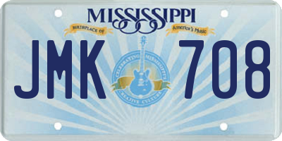 MS license plate JMK708