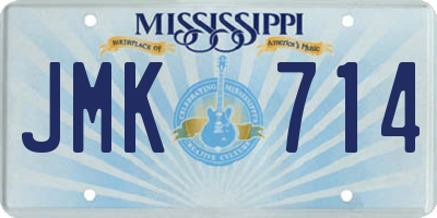 MS license plate JMK714