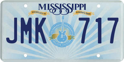 MS license plate JMK717