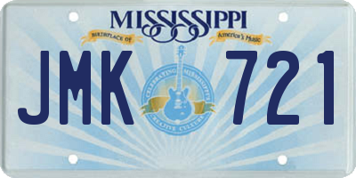 MS license plate JMK721