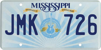 MS license plate JMK726