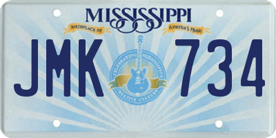 MS license plate JMK734