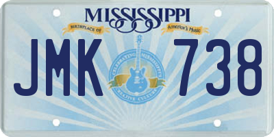 MS license plate JMK738