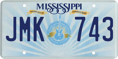 MS license plate JMK743