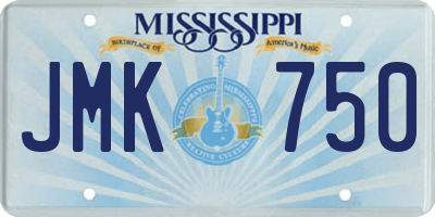 MS license plate JMK750