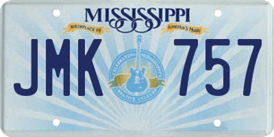MS license plate JMK757