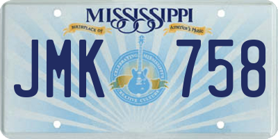 MS license plate JMK758