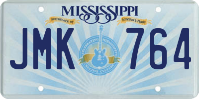 MS license plate JMK764