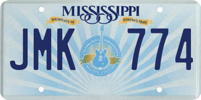 MS license plate JMK774