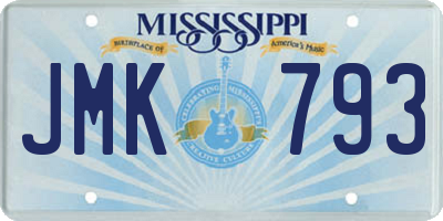 MS license plate JMK793
