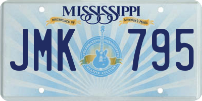 MS license plate JMK795