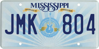 MS license plate JMK804
