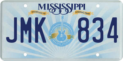 MS license plate JMK834