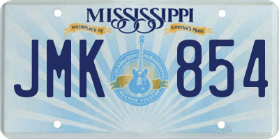 MS license plate JMK854