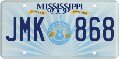 MS license plate JMK868