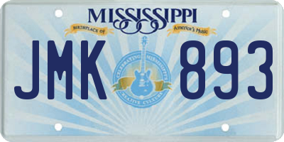 MS license plate JMK893