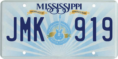 MS license plate JMK919