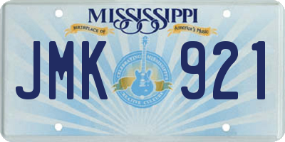MS license plate JMK921