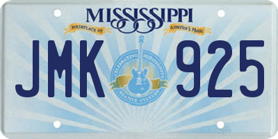 MS license plate JMK925