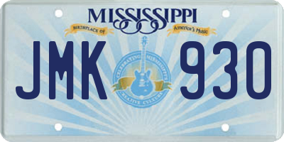MS license plate JMK930