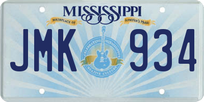 MS license plate JMK934