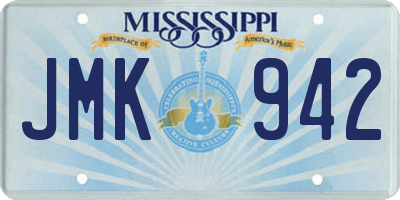 MS license plate JMK942