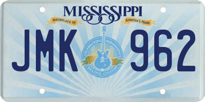 MS license plate JMK962