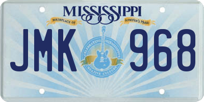 MS license plate JMK968