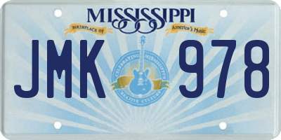 MS license plate JMK978